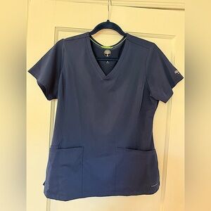 Healing Hands Navy Blue A-line Scrub Top Size Medium